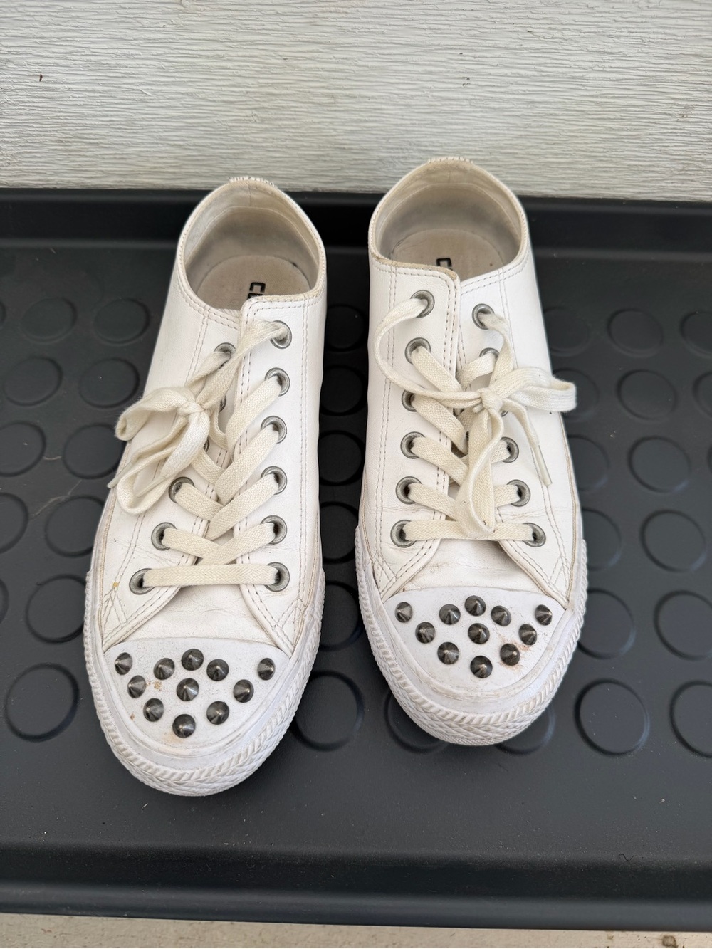 White Studded Low-Top Sneakers converse